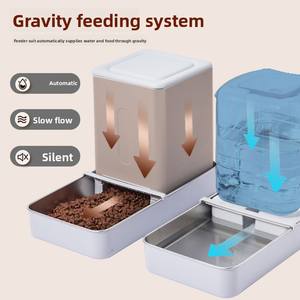 Tigelas Ajustáveis e Laváveis 2 em 1 de Aço Inoxidável e Plástico para Ração e Água de Cães e Gatos, Design Removível, IPX5 à Prova d'Água, Ecológicas - Product Image 2