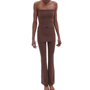 Pantalones de Yoga Largos hasta el Suelo, Cómodos, de Estilo Casual, de Poliamida Elástica, Ajustados y Acampanados para Mujer, Venta al Por Mayor - Product Image 1