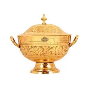 Brass Antique Finished Flower Design Casserole Hot Selling Product At Wholesale Price Casseroles Bowl Manufacturing & Supplier