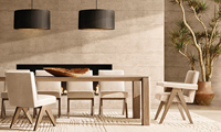 Table à manger moderne en chêne noir antique avec panneaux en bois, 4 places, sans assemblage requis, pour l'entrée de la maison, l'extérieur et la salle de bain