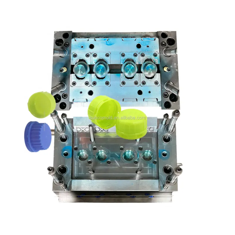 Plastik yağ bidon kap kalıp makinesi Taizhou 4 boşluk kalıplı plastik vida kapak kap enjeksiyon kalıp kap kalıp