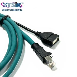 Cabo de Extensão M12 de 2, 3, 4, 5, 6, 8 Pinos, Conector Azul IP67 em PVC, Cordão Moldado de Dupla Ponta para Aviação - Product Image 5
