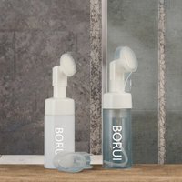 Bouteilles en mousse écologiques conçues pour les brosses nettoyantes pour le visage, flacons en plastique vides avec impression sérigraphique, pulvérisateur à pompe PET, Guangdong Little
