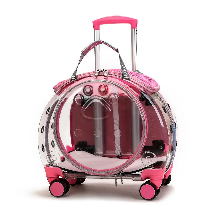 Atacado Dog Cat Carrier com Rodas Mochila Outdoor Pet Carrier pet trolley portable pet carrier