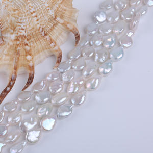 Vente en gros directe d'usine, collier rond en perles d'eau douce de 11-12 mm, perles semi-finies plates avec des perles naturelles en vrac - Product Image 4