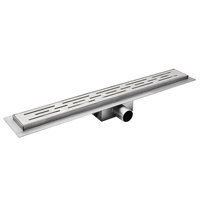 Anti-odeur et insecte attrape-cheveux en acier inoxydable en forme de grille linéaire Insert de drain sortie latérale pour le sol de la salle de bain Tuile de drain linéaire