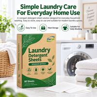 Feuilles de lessive concentrées super puissantes jetables pour usage quotidien familial, 80 feuilles, gain de place pour appartement