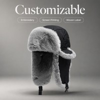 Chapeau de trappeur en nylon en gros, doublure épaisse en fausse fourrure, coupe-vent, supporte la broderie, la sérigraphie, l'étiquette tissée, fournisseur de chapeaux OEM ODM