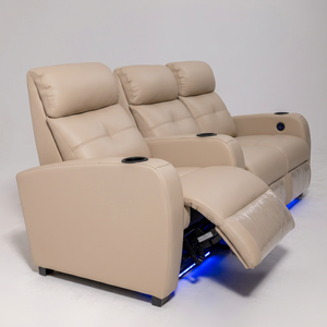 Affordable Brown Genuine <b>Leather</b> Home <b>Recliner</b> From Foshan Factory, With LED Lights Sava 8016b Sava 8016b - Product Image 2