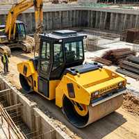 Rouleau compresseur robuste de 8 tonnes à double tambour, moteur haute performance de 75 kW, pour projets de maintenance routière