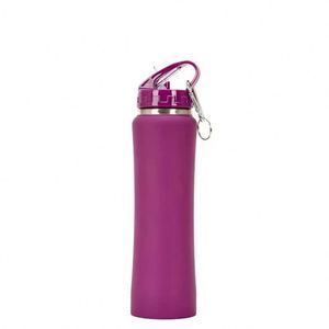 Bouteille d'eau isotherme pour le cyclisme et la randonnée en plein air, 600 ml, 750 ml, en acier inoxydable 304, avec bouchon à paille et mousqueton - Product Image 3