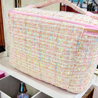Petit Fragrance Personnalisé Grande Capacité Portable Train Case Cosmétique Sac Étanche Fermeture Éclair Pliable Suspendu Logo Cosmétique Case