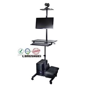 Carro de presentación para computadora portátil y proyector de altura ajustable con Movilidad de 4 ruedas y garantía de 24 meses-Longsuei - Product Image 3