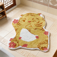 Tapis de sol tufté à poils ras 3D découpé au laser, motif dessin animé, pour salle de bain et salon, 4x6, tapis sur mesure lavable en machine