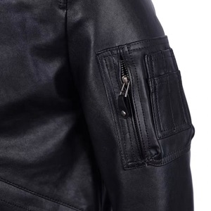Veste en <span class=keywords><strong>cuir</strong></span> véritable <span class=keywords><strong>de</strong></span> style classique MA-1 en peau d'agneau, veste bomber en <span class=keywords><strong>cuir</strong></span> véritable <span class=keywords><strong>de</strong></span> style <span class=keywords><strong>Air</strong></span> Flight Force pour hommes - Product Image 3