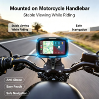 Reproductor MP3/MP4 con Pantalla Táctil de 5'' Resistente al Agua, Android Auto y CarPlay, con Conexión USB para Vehículos