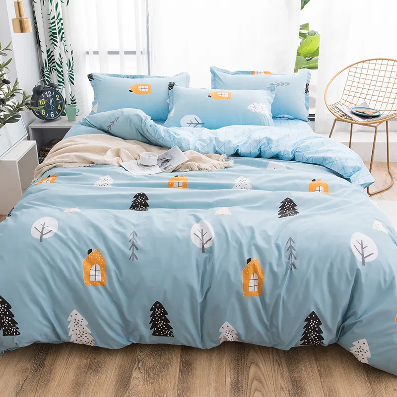 Cheap Bedroom Life Comfort Design Floral Print Bedding 100% Cotton High Quality Soft Bed Sheets Set