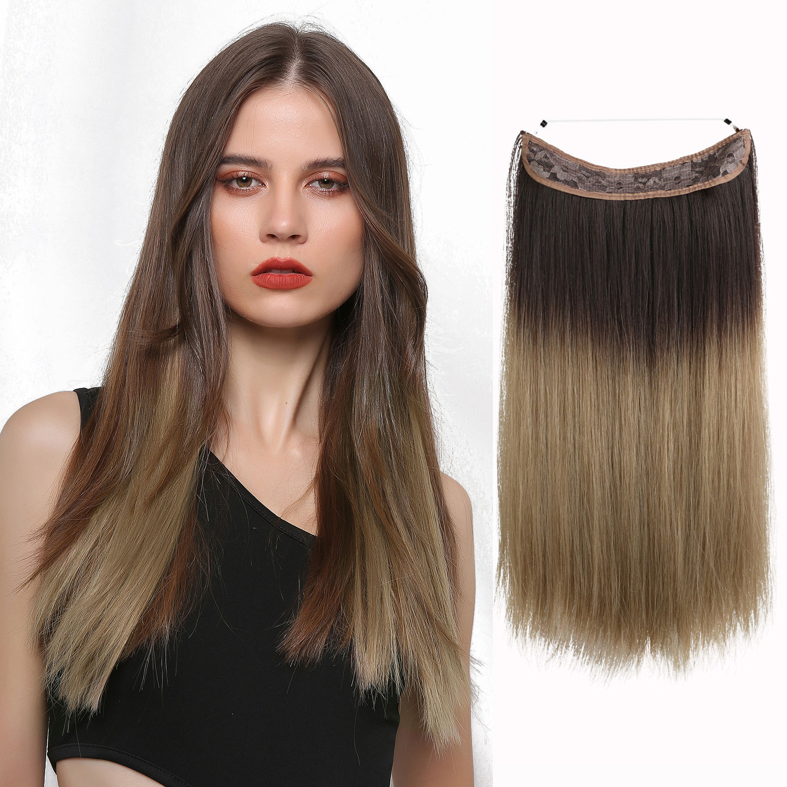 Synthetic Hair Extensions 20 Inch 105g Curly Full Head Invisible