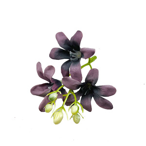 Fleur artificielle, bouquet de fleurs de pommier à 3 branches en soie, 8 cm, accessoires de décoration pour mariage et maison - Product Image 5