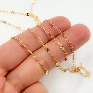 Catena GP US in Oro 14k Placcato, Stile Paperclip e Marina con Taglio Diamante, Gioielli Permanenti e Catene in Oro all'Ingrosso - Product Image 4