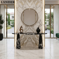 Table console en marbre antique noir moderne Lander Store pour meubles de maison dans le salon ou le hall