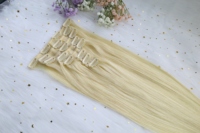 100% vierge russe humain Remy Clip dans les cheveux humains en gros naturel sans couture indien Clip dans les extensions de cheveux