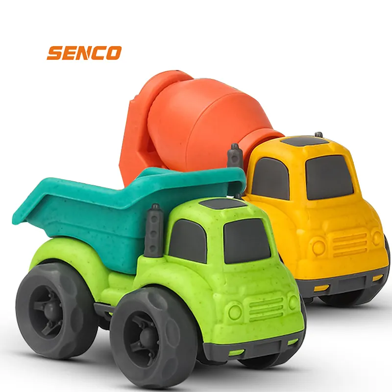 Wheat Straw Material Biodegradable Construction Vehicles Play Set Indoor Custom Ambulance Toy Cars for Kids Toddlers Child Gift