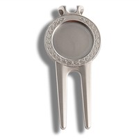 Outil de réparation de balle de golf en alliage de zinc de style luxe de haute qualité, marqueur de balle en métal multifonctionnel, souple, étanche et vierge