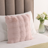 Coussin décoratif moderne en fausse fourrure de lapin, dégradé uni, moelleux et doux, pour canapé, chambre, salon, décoration intérieure