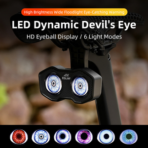 Nouveau feu arrière de vélo 2026 Devil Eye avec lentille 3D, 6 modes LED, 1200 mAh, vente en gros directe usine OEM - Product Image 2