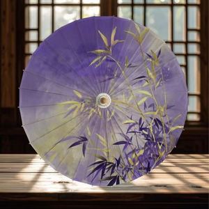 84CM Handmade <b>Bamboo</b> Paper Umbrella Elegant Straight Design Oilpaper <b>Panel</b> for Weddings Painted Techniques Party Style Hand Fan - Product Image 2