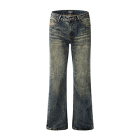 Pantalon en jean délavé pour homme 2024, coupe droite, bleu uni, extensible, respirant, avec braguette zippée, idéal été, automne, hiver