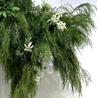 Rumput Hijau, Rumput Reed, Rumput Sedge, Calla Lily, Flame Lily, Pakis Burung Unta, Dinding Bunga Pernikahan Natal, Taman Monet, Plastik Sutra