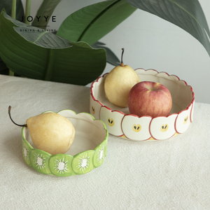 طقم عشاء سيراميك جديد من JOYYE بتصميم فواكه عضوية غير منتظمة الشكل، مرسوم يدويًا بنمط الفواكه - Product Image 3