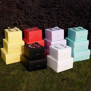 Grosir kotak kemasan kue ulang tahun kardus kelas makanan daur ulang tahun dengan pegangan untuk kemasan makanan roti dapat didaur ulang - Product Image 4