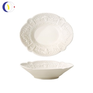 Vintage European Ceramic Tableware Embossed Lace Plate for <b>Breakfast</b> Dessert Cake Household Dinnerware <b>Set</b> - Product Image 5