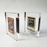 Blok Display Kartu Akrilik Transparan Custom, Stand Display Kartu Game TCG, Tempat Kartu Trading Resin untuk Koleksi Yugioh Pokemon
