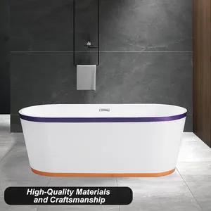 Hotel luxury Classical Freestanding Acrylic Soaking Baths Tub Customized Indoor Solid Surface Bathtubs