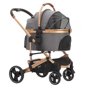 <span class=keywords><strong>Poussette</strong></span> et transporteur pour animaux de compagnie en gros d'usine chariot à <span class=keywords><strong>chien</strong></span> de voyage pliant portable à 4 roues pour petits et grands chiens - Product Image 4