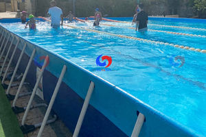 25 mètres par 10 mètres au-dessus du sol mur en acier bâche en PVC <span class=keywords><strong>rectangulaire</strong></span> cadre métallique <span class=keywords><strong>piscine</strong></span> <span class=keywords><strong>pour</strong></span> l'école d'été - Product Image 3