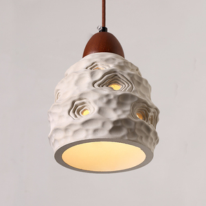 Lustre suspendu en ciment décoratif d'intérieur moderne à tête unique, industriel et rustique - Product Image 5
