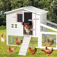 Porte de poulailler solaire à minuterie avec télécommande, grande taille, porte automatique pour poulets avec écran LCD