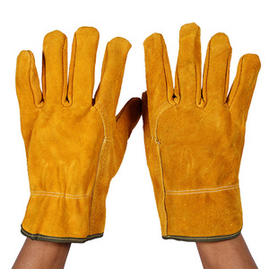 Gants de soudage Tao Shield en cuir de vache, 27 cm, jaunes, résistants à la chaleur, pour soudeurs - Product Image 1