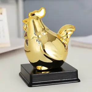 Lucky Desktop Keramische Ambachten Kleine Ornamenten Golden Tiger Rat Os Konijn Draak Slang Paard En Schapen Aap Kip Hond Varken