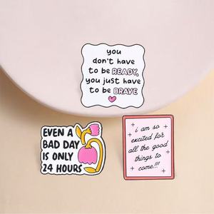 Broches de Metal Esmaltados al por Mayor, Creativos y Únicos, con Frases en Inglés, Broches con Citas Inspiradoras, Lindas Insignias Metálicas de Recuerdo - Product Image 3