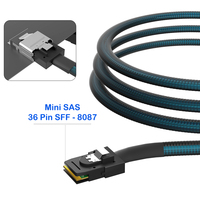 Cable SFF-8087 Mini SAS a 4 SATA 3.0 Rectos, 6Gbps, Cable de Datos Interno para Servidor, para Tarjeta RAID HBA, Conexión de 4 HDD/SSD SATA