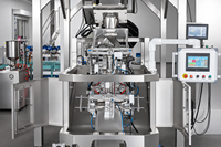 Machine d'emballage automatique multi-têtes pour pesage, remplissage et conditionnement de produits alimentaires fragiles, noix mélangées, grains de café, chips et produits soufflés