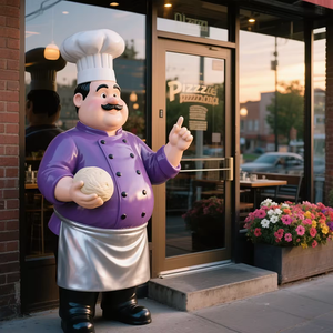 Escultura de <span class=keywords><strong>Chef</strong></span> de Resina de Tamaño Real Personalizada, Tema de Cocina de Pizza, Decoración de Restaurante, Estatua de <span class=keywords><strong>Chef</strong></span> de Fibra de Vidrio - Product Image 1