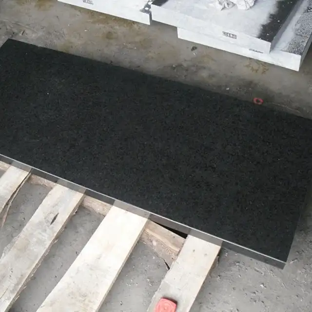 G684 pearl สีดำจีนราคาถูกสีดำ basalt หินแกรนิต flamed paving stone 60x30 เซนติเมตร
