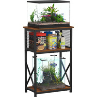 3-stufiger, robuster Aquariumständer mit Ablageflächen für 5-10 Gallonen Becken, Metallrahmen
